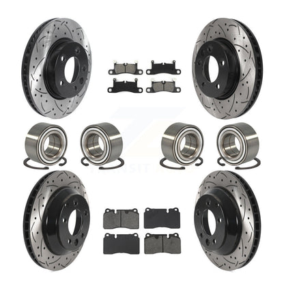 Bearing Coated Disc Brake Rotor Pad Front Rear Kit (10Pc) For Volkswagen Touareg