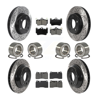 Bearing Coated Disc Brake Rotor Pad Front Rear Kit (10Pc) For Volkswagen Touareg