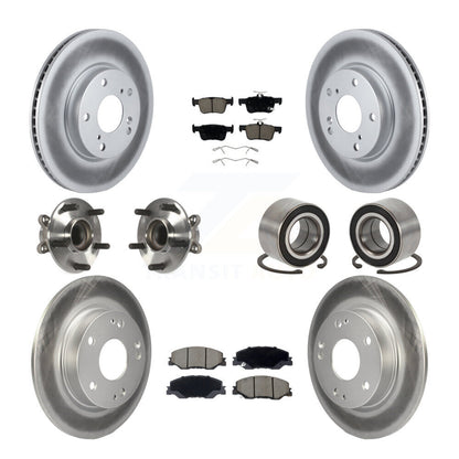 Hub Bearing Coated Brake Rotor Pad Front Rear Kit (10Pc) For 19-22 Honda Insight