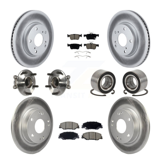 Hub Bearing Coated Brake Rotor Pad Front Rear Kit (10Pc) For 19-22 Honda Insight