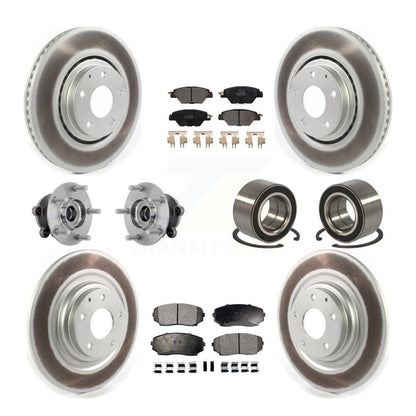 Hub Bearing Coat Brake Rotor Pads Front Rear Kit (10Pc) For 16-18 Mazda CX-9 AWD