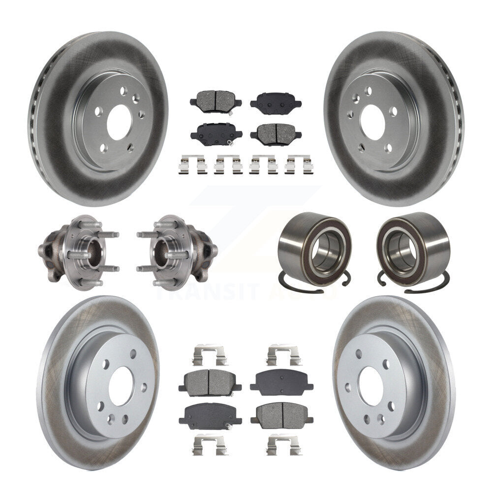 Hub Bearing Coat Brake Rotor Pad Front Rear Kit (10Pc) For Buick Encore Trax FWD