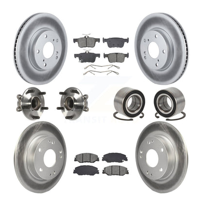 Hub Bearing Coated Brake Rotor Pad Front Rear Kit (10Pc) For 19-22 Honda Insight