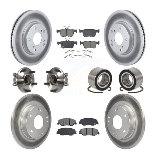 Hub Bearing Coated Brake Rotor Pad Front Rear Kit (10Pc) For 19-22 Honda Insight