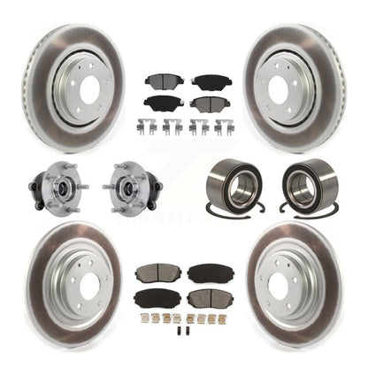 Hub Bearing Coat Brake Rotor Pads Front Rear Kit (10Pc) For 16-18 Mazda CX-9 AWD