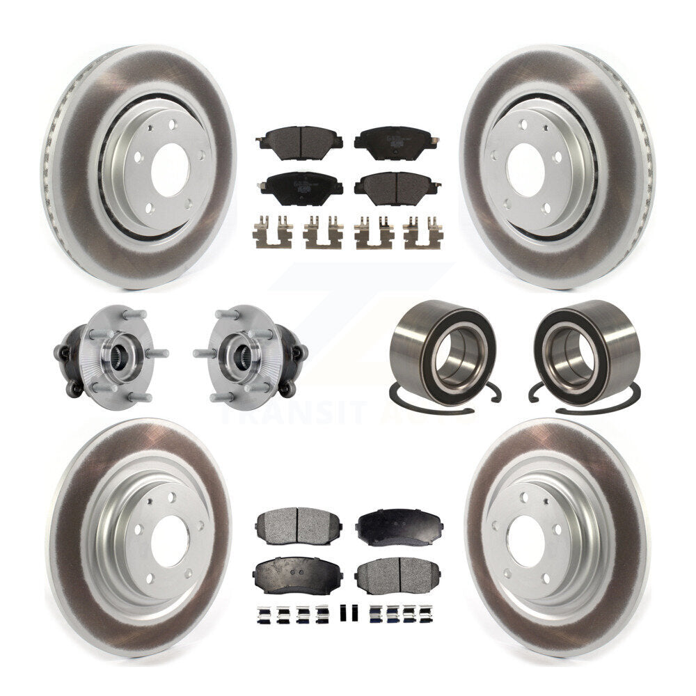 Hub Bearing Coat Brake Rotor Pads Front Rear Kit (10Pc) For 16-18 Mazda CX-9 AWD