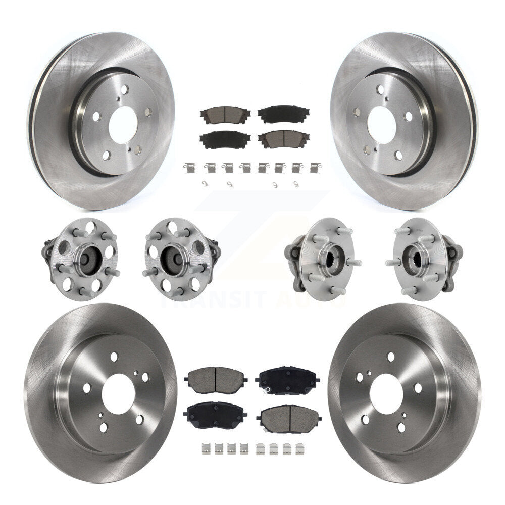 Hub Bearings Disc Brake Rotors And Pads Front Rear Kit (10Pc) For Toyota C-HR