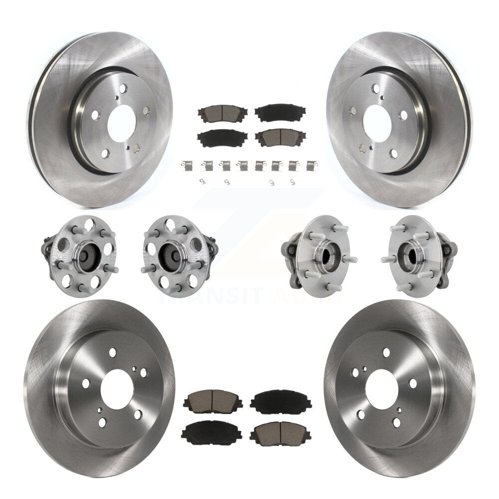 Hub Bearings Disc Brake Rotors And Pads Front Rear Kit (10Pc) For Toyota C-HR