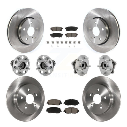 Hub Bearings Disc Brake Rotors And Pads Front Rear Kit (10Pc) For Toyota C-HR