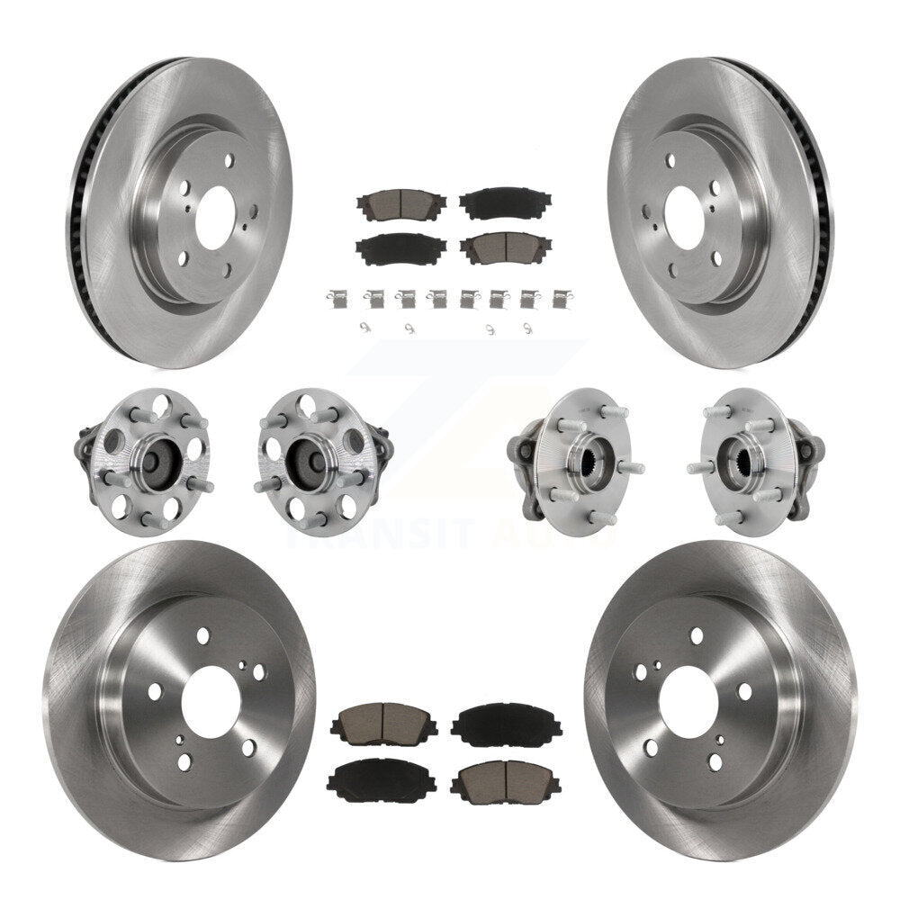 Hub Bearings Disc Brake Rotors And Pads Front Rear Kit (10Pc) For Toyota C-HR