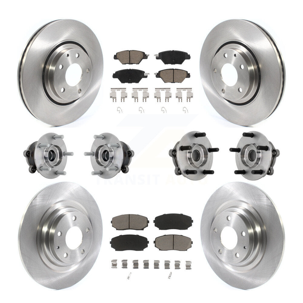 Hub Bearing Brake Rotor & Pad Front Rear Kit (10Pc) For 2016-2023 Mazda CX-9 AWD