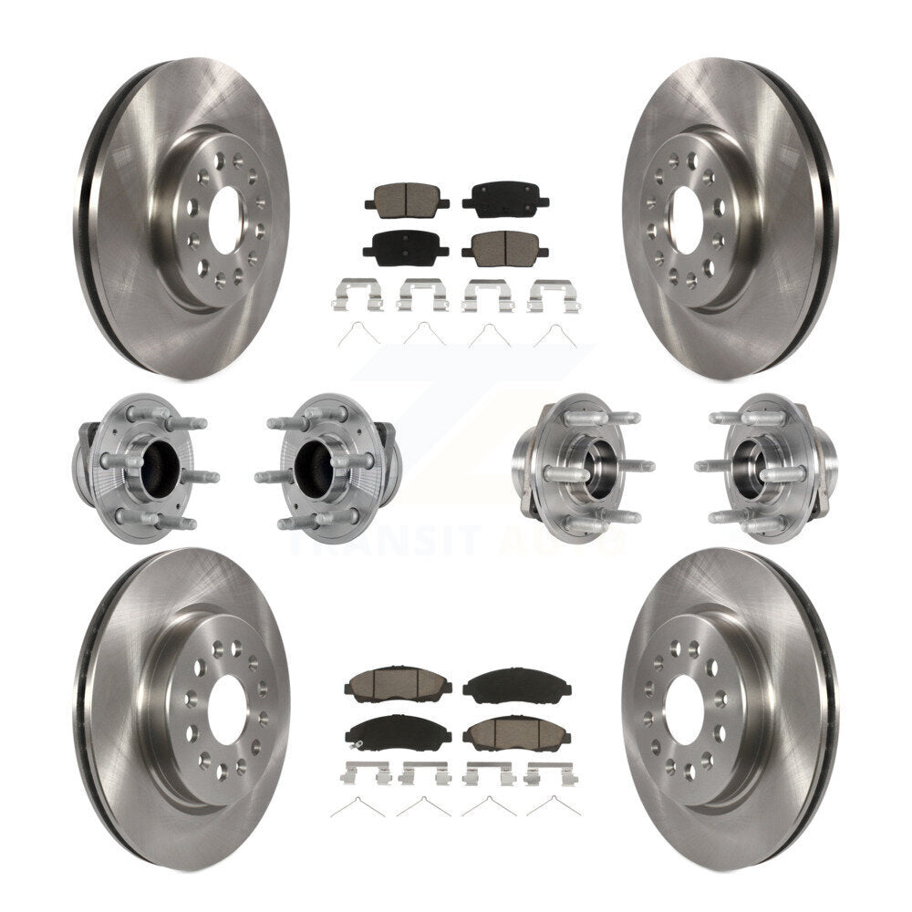 Hub Bearing Brake Rotor Pad Front Rear Kit (10Pc) For Chevrolet Traverse GMC FWD