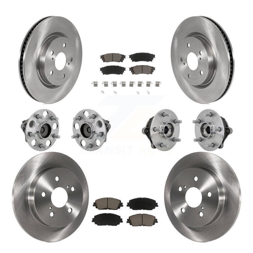 Hub Bearings Disc Brake Rotors And Pads Front Rear Kit (10Pc) For Toyota RAV4
