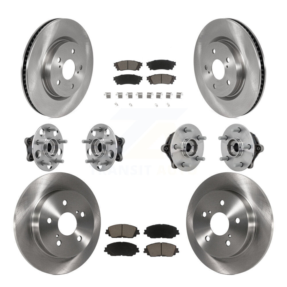 Hub Bearing Disc Brake Rotor And Pad Front Rear Kit (10Pc) For Toyota RAV4 Venza