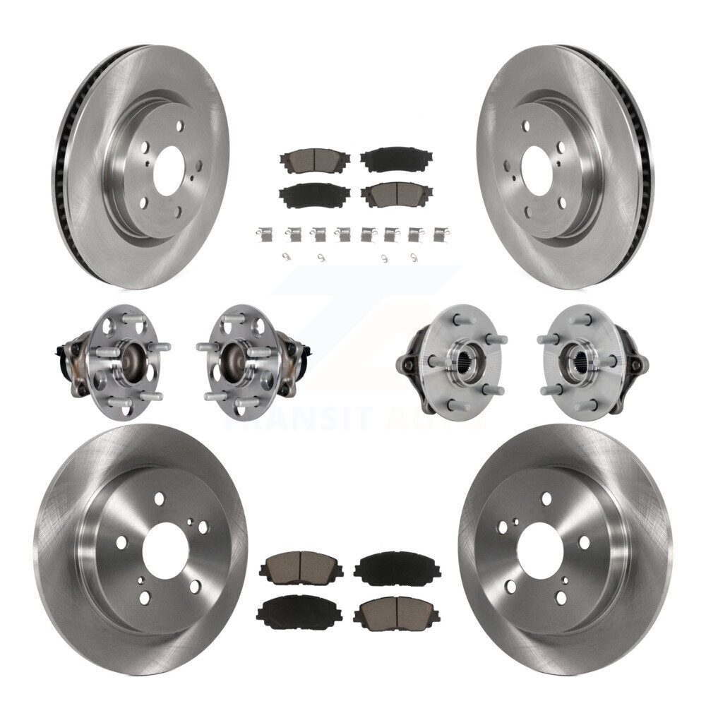 Hub Bearings Disc Brake Rotors And Pads Front Rear Kit (10Pc) For Toyota RAV4