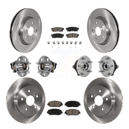 Hub Bearings Disc Brake Rotors And Pads Front Rear Kit (10Pc) For Toyota RAV4