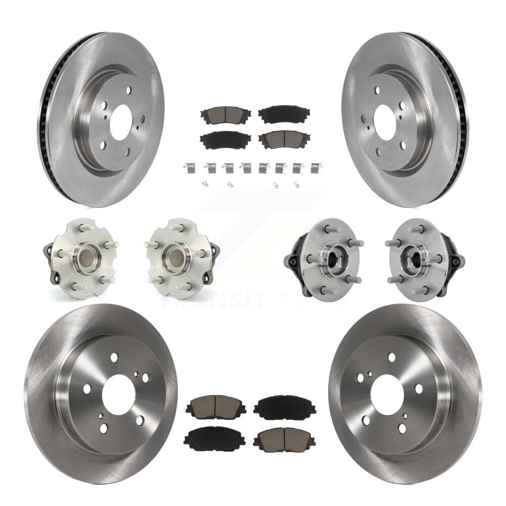 Hub Bearings Disc Brake Rotors And Pads Front Rear Kit (10Pc) For Toyota RAV4