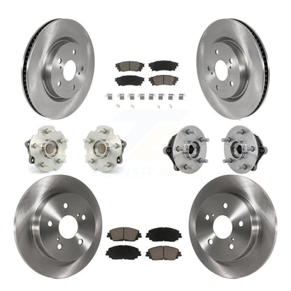Hub Bearings Disc Brake Rotors And Pads Front Rear Kit (10Pc) For Toyota RAV4