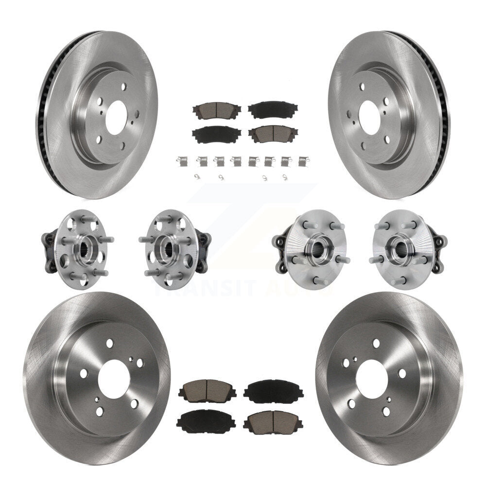 Hub Bearings Disc Brake Rotors And Pads Front Rear Kit (10Pc) For Toyota RAV4