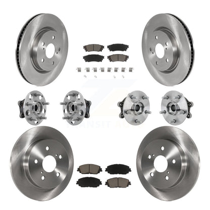 Hub Bearings Disc Brake Rotors And Pads Front Rear Kit (10Pc) For Toyota RAV4