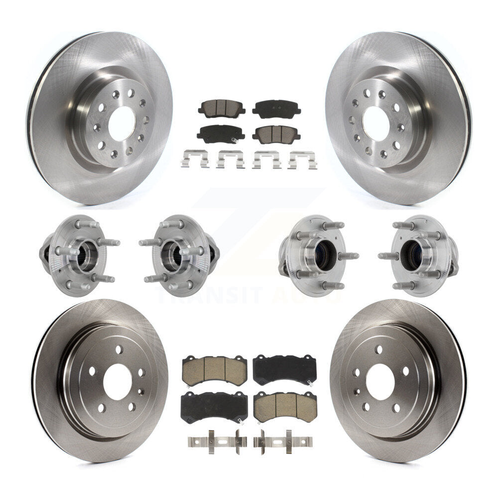 Hub Bearings Disc Brake Rotors And Pads Front Rear Kit (10Pc) For Cadillac CTS