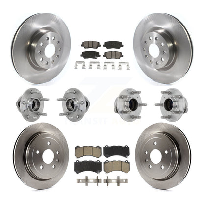 Hub Bearings Disc Brake Rotors And Pads Front Rear Kit (10Pc) For Cadillac CTS