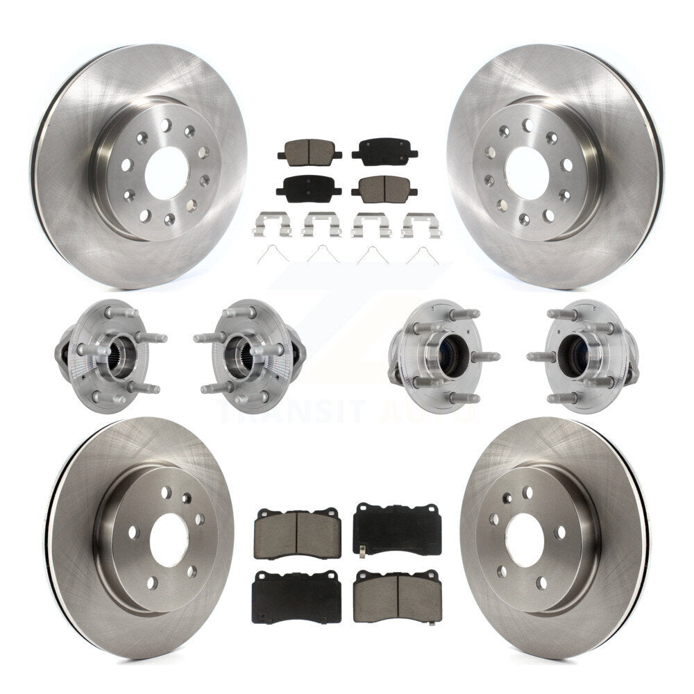 Hub Bearing Brake Rotor Pads Front Rear Kit (10Pc) For Chevrolet Camaro Cadillac