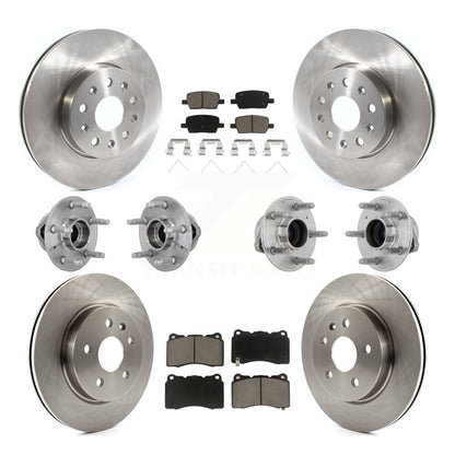 Hub Bearing Brake Rotor Pads Front Rear Kit (10Pc) For Chevrolet Camaro Cadillac