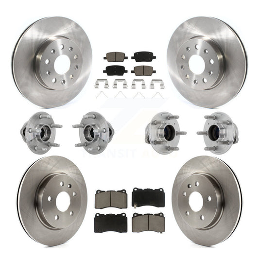 Hub Bearing Brake Rotor Pads Front Rear Kit (10Pc) For Chevrolet Camaro Cadillac
