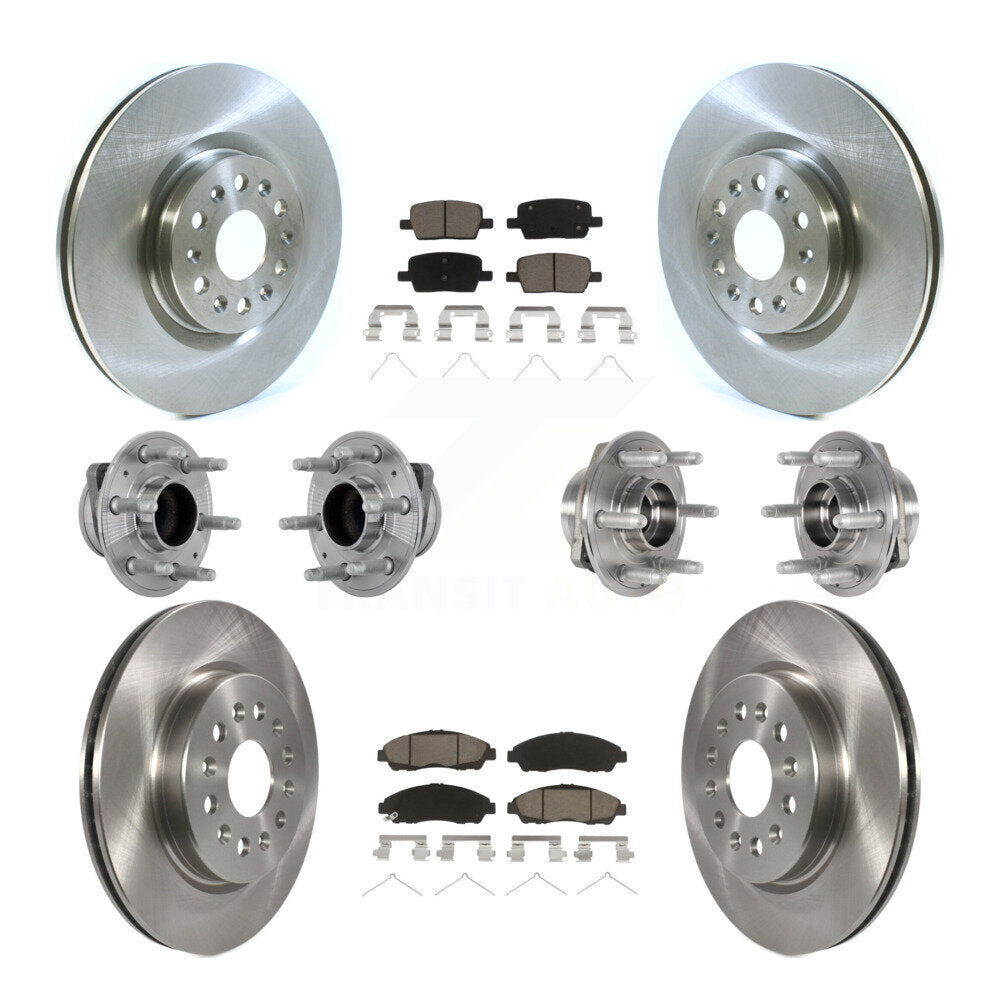 Hub Bearing Brake Rotor Pad Front Rear Kit (10Pc) For Cadillac XT5 Buick Enclave
