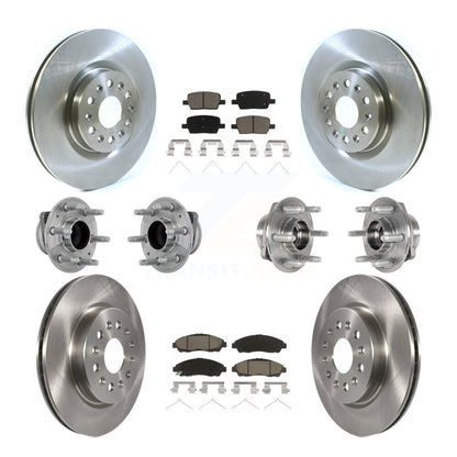 Hub Bearing Brake Rotor Pad Front Rear Kit (10Pc) For Cadillac XT5 Buick Enclave