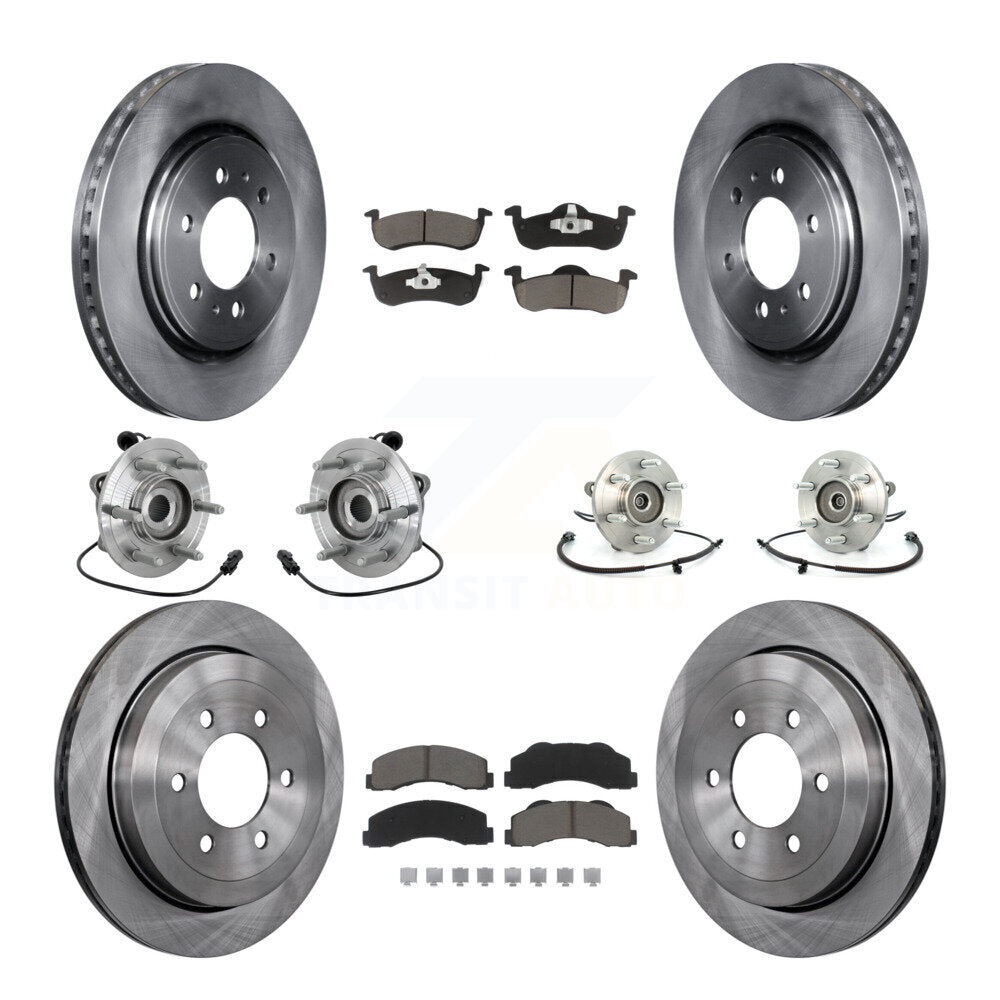 Hub Bearing Brake Rotor & Pads Front Rear Kit (10Pc) For Ford Expedition Lincoln