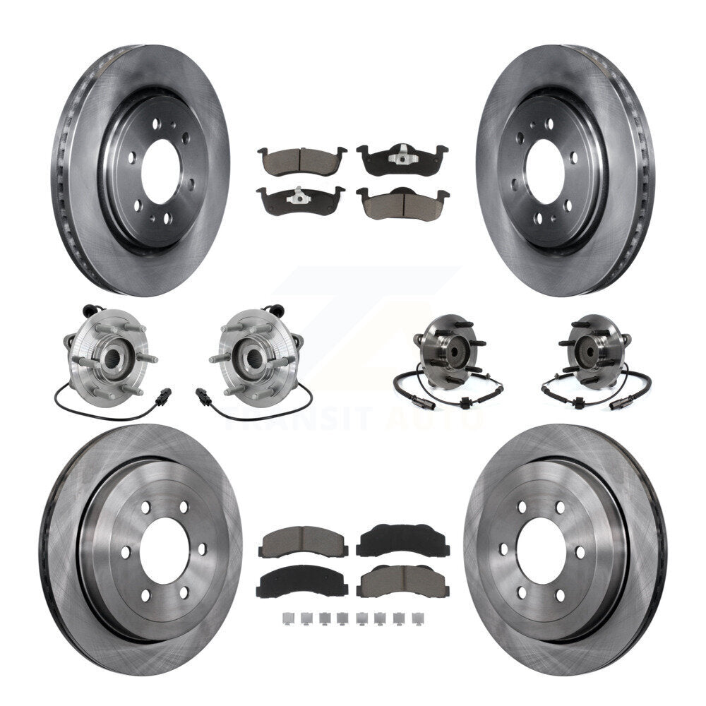 Hub Bearing Brake Rotor & Pads Front Rear Kit (10Pc) For Ford Expedition Lincoln