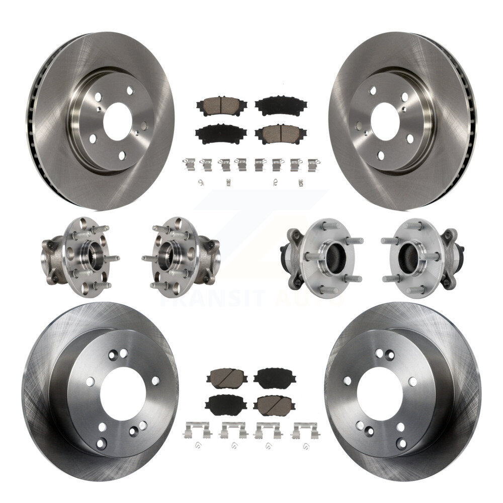 Hub Bearing Brake Rotor Pads Front Rear Kit (10Pc) For Lexus IS250 Base with RWD
