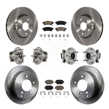 Hub Bearing Brake Rotor Pads Front Rear Kit (10Pc) For Lexus IS250 Base with RWD