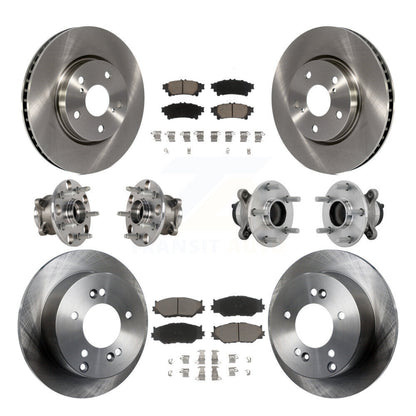 Hub Bearing Brake Rotor Pads Front Rear Kit (10Pc) For Lexus IS250 Base with RWD