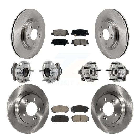 Hub Bearing Disc Brake Rotor Pad Front Rear Kit (10Pc) For Hyundai Sonata Kia K5