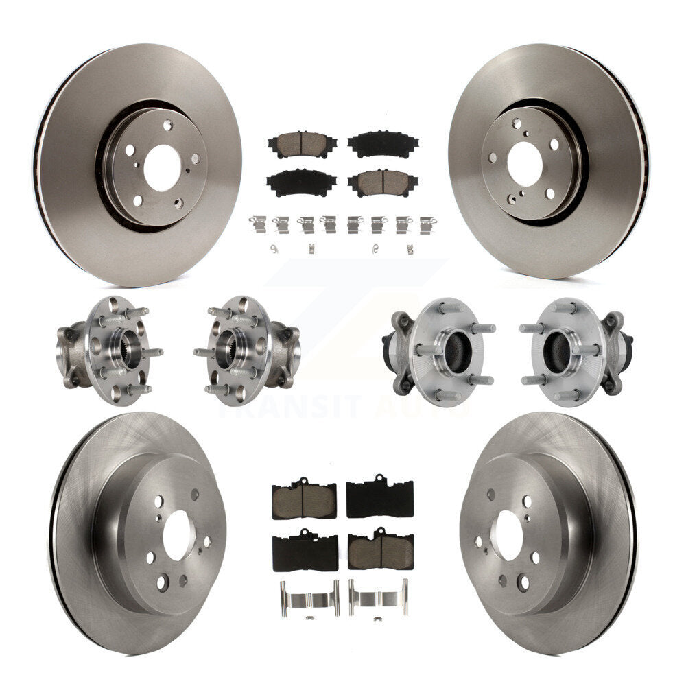 Hub Bearing Brake Rotor & Pad Front Rear Kit (10Pc) For Lexus IS350 IS300 IS200t