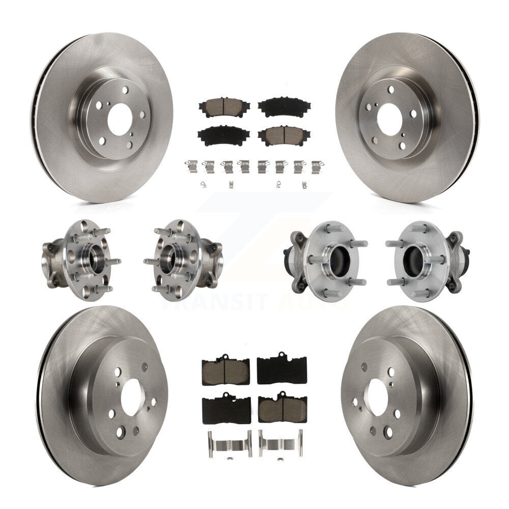 Hub Bearing Brake Rotor & Pad Front Rear Kit (10Pc) For Lexus IS300 IS350 IS200t