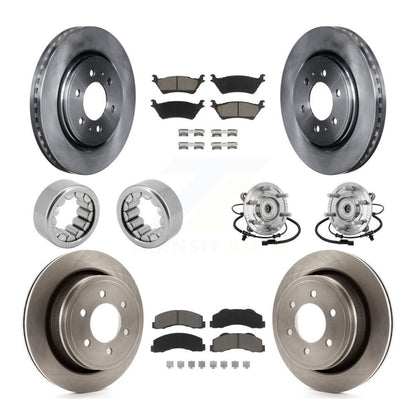 Hub Bearing Disc Brake Rotors And Pads Shoe Front Rear Kit (10Pc) For Ford F-150