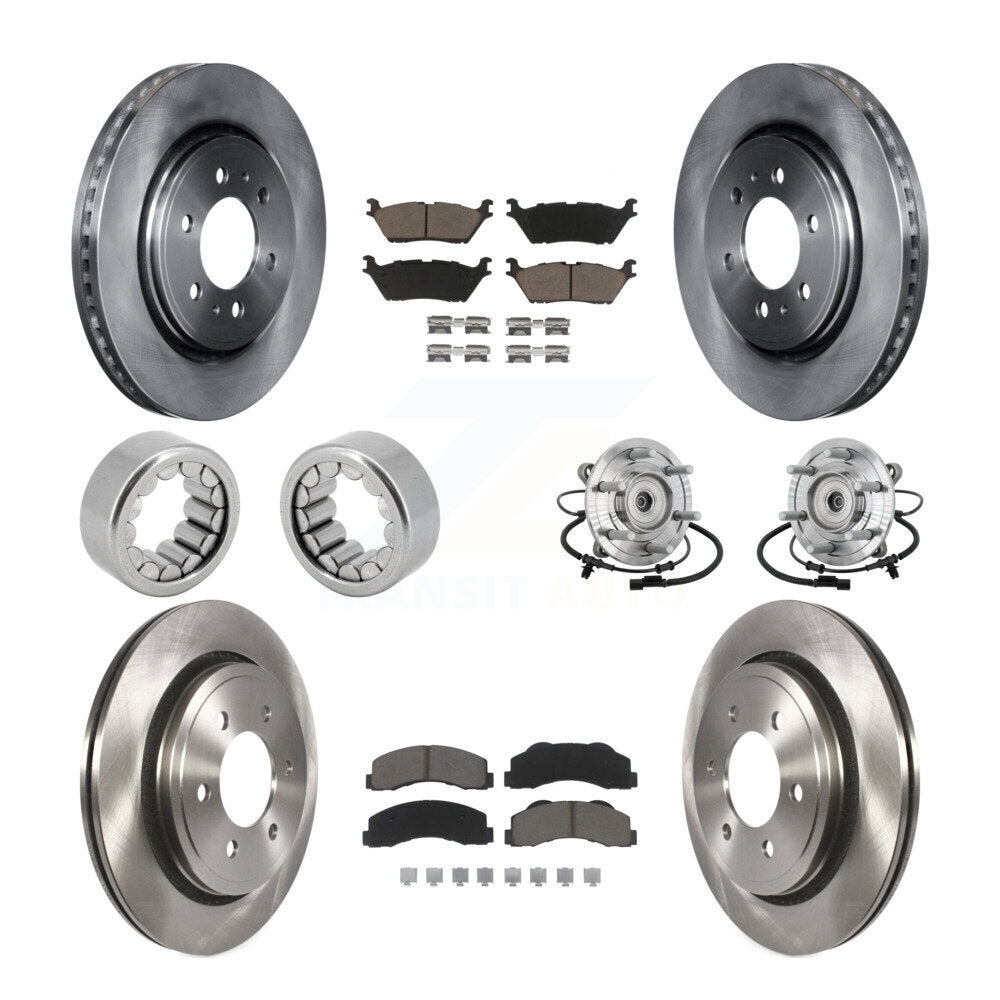 Hub Bearing Disc Brake Rotors And Pads Shoe Front Rear Kit (10Pc) For Ford F-150