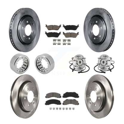 Hub Bearing Disc Brake Rotors And Pads Shoe Front Rear Kit (10Pc) For Ford F-150