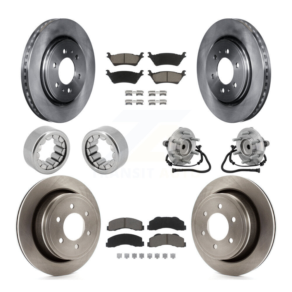 Hub Bearing Brake Rotor Pads Shoe Front Rear Kit (10Pc) For 15-17 Ford F-150 RWD