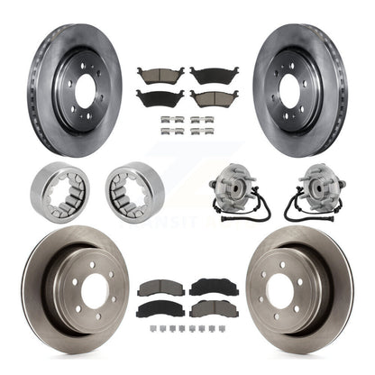 Hub Bearing Brake Rotor Pads Shoe Front Rear Kit (10Pc) For 15-17 Ford F-150 RWD