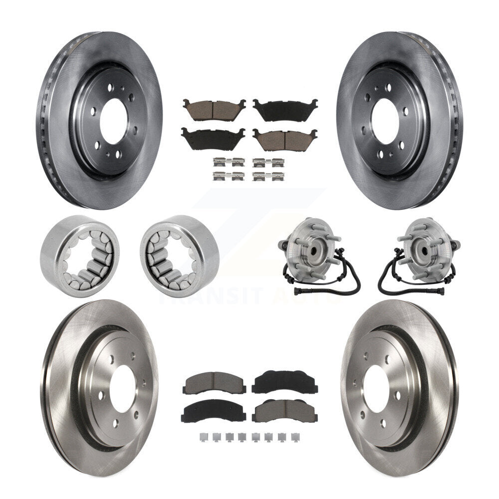 Hub Bearing Brake Rotor Pads Shoe Front Rear Kit (10Pc) For 15-17 Ford F-150 RWD