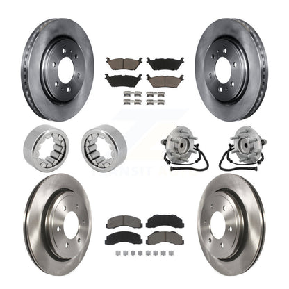 Hub Bearing Brake Rotor Pads Shoe Front Rear Kit (10Pc) For 15-17 Ford F-150 RWD