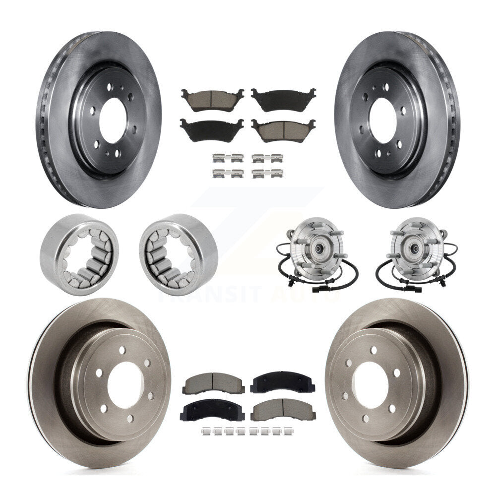 Hub Bearing Brake Rotor And Pad Shoe Front Rear Kit (10Pc) For Ford F-150 Raptor