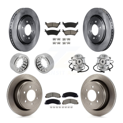 Hub Bearing Brake Rotor And Pad Shoe Front Rear Kit (10Pc) For Ford F-150 Raptor