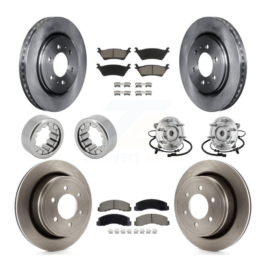 Hub Bearing Brake Rotor And Pad Shoe Front Rear Kit (10Pc) For Ford F-150 Raptor