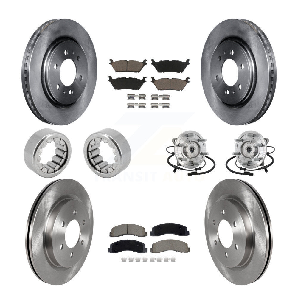 Hub Bearing Brake Rotor And Pad Shoe Front Rear Kit (10Pc) For Ford F-150 Raptor